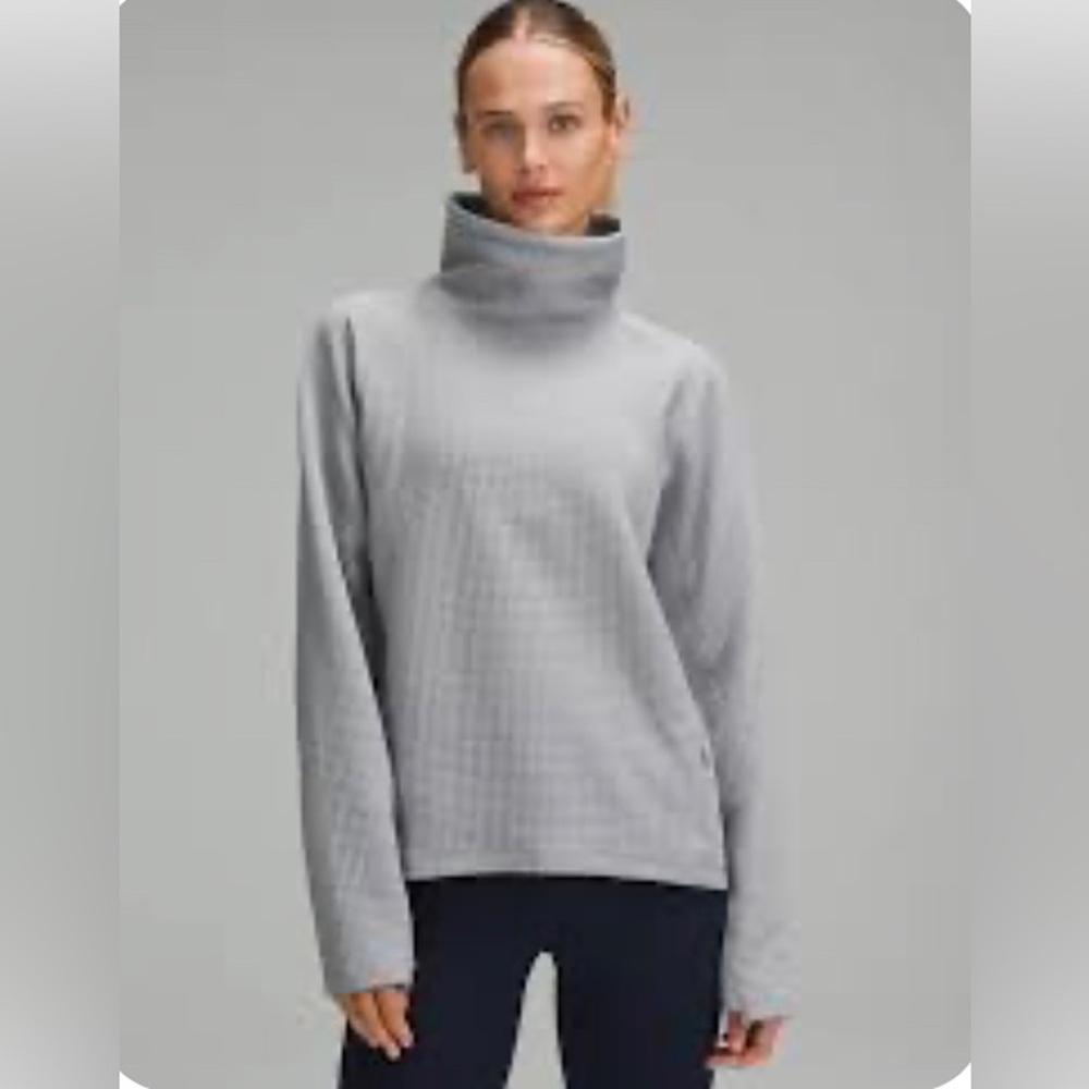 Lululemon Waffle-Knit Funnel-Neck Long Sleeve Shirt Pullover